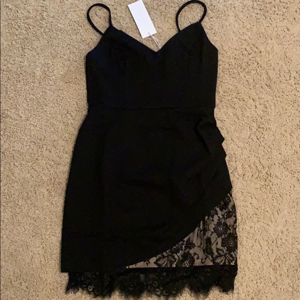 black bodycon mini dress